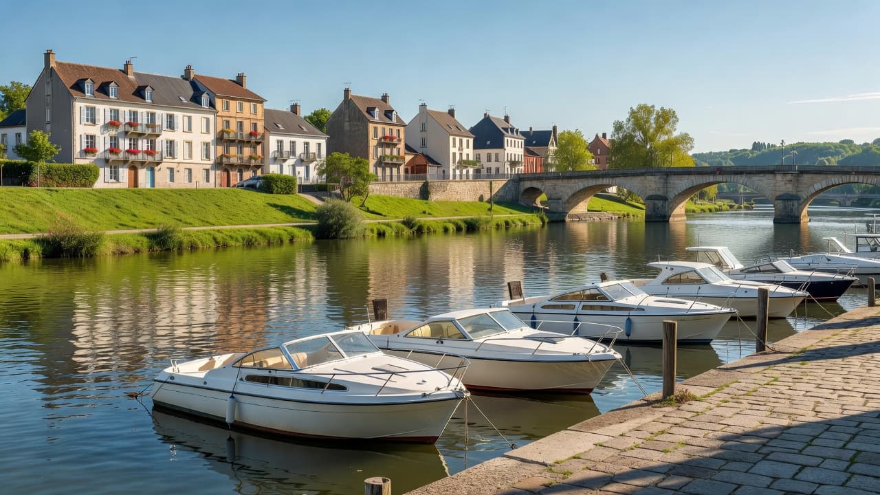 Navigation de plaisance sur la Moselle près de Thionville